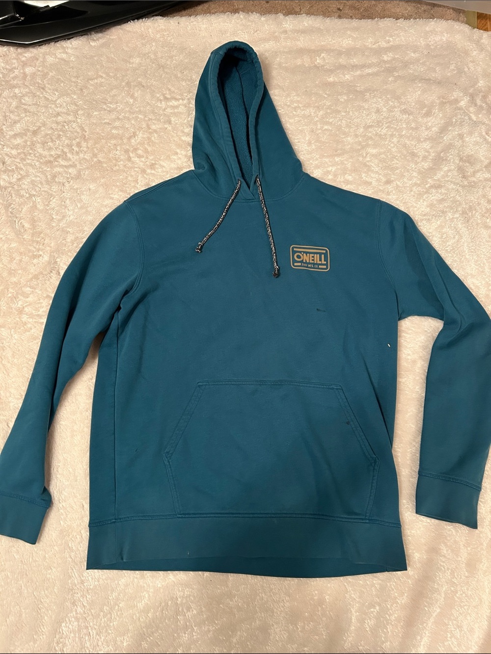 O'Neill Teal Blue Pullover Hoodie with Chest Patch